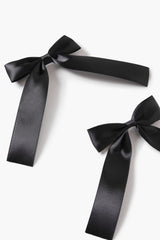 Satin Bow Gator Hair Clip Set