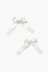 Satin Bow Gator Hair Clip Set