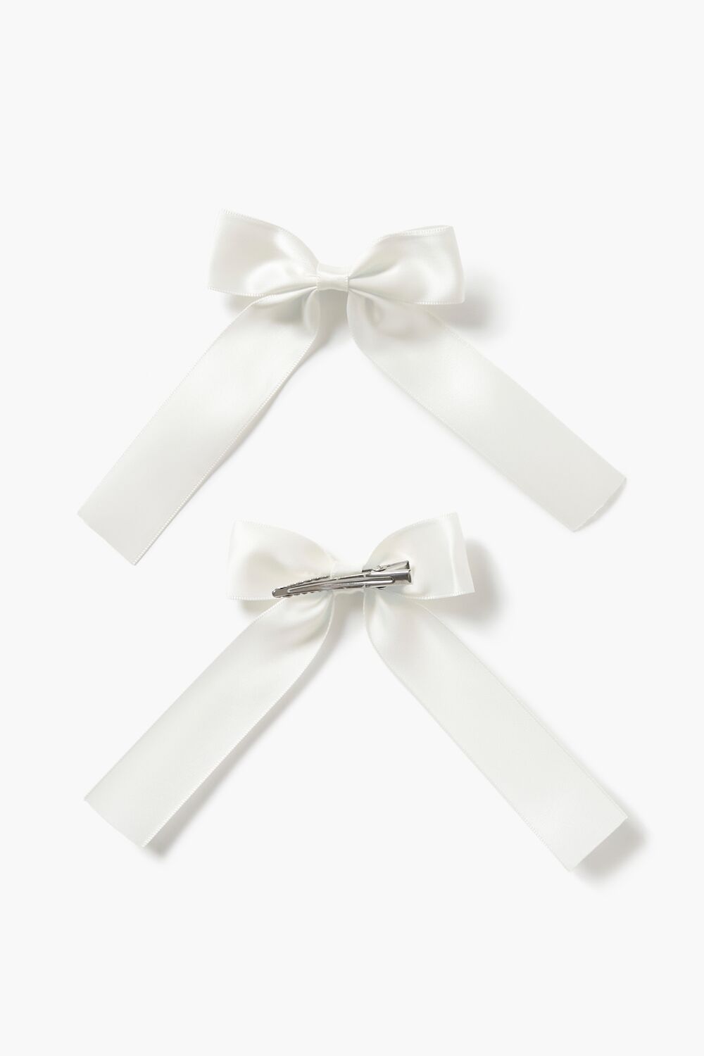 Satin Bow Gator Hair Clip Set