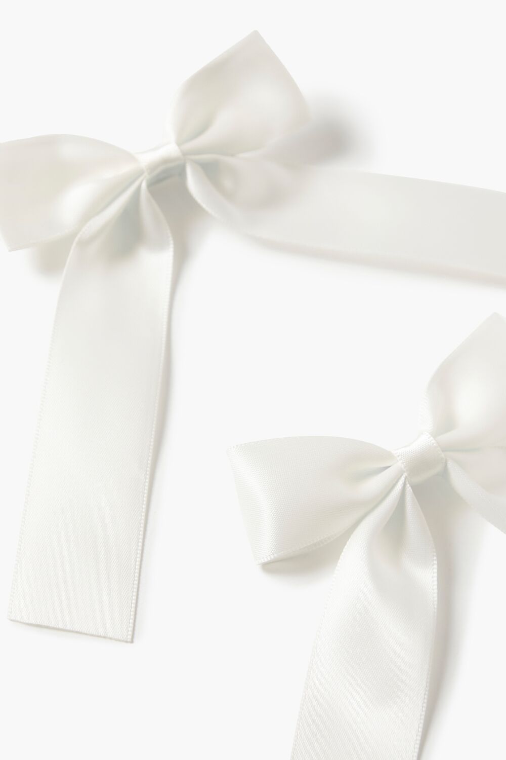 Satin Bow Gator Hair Clip Set