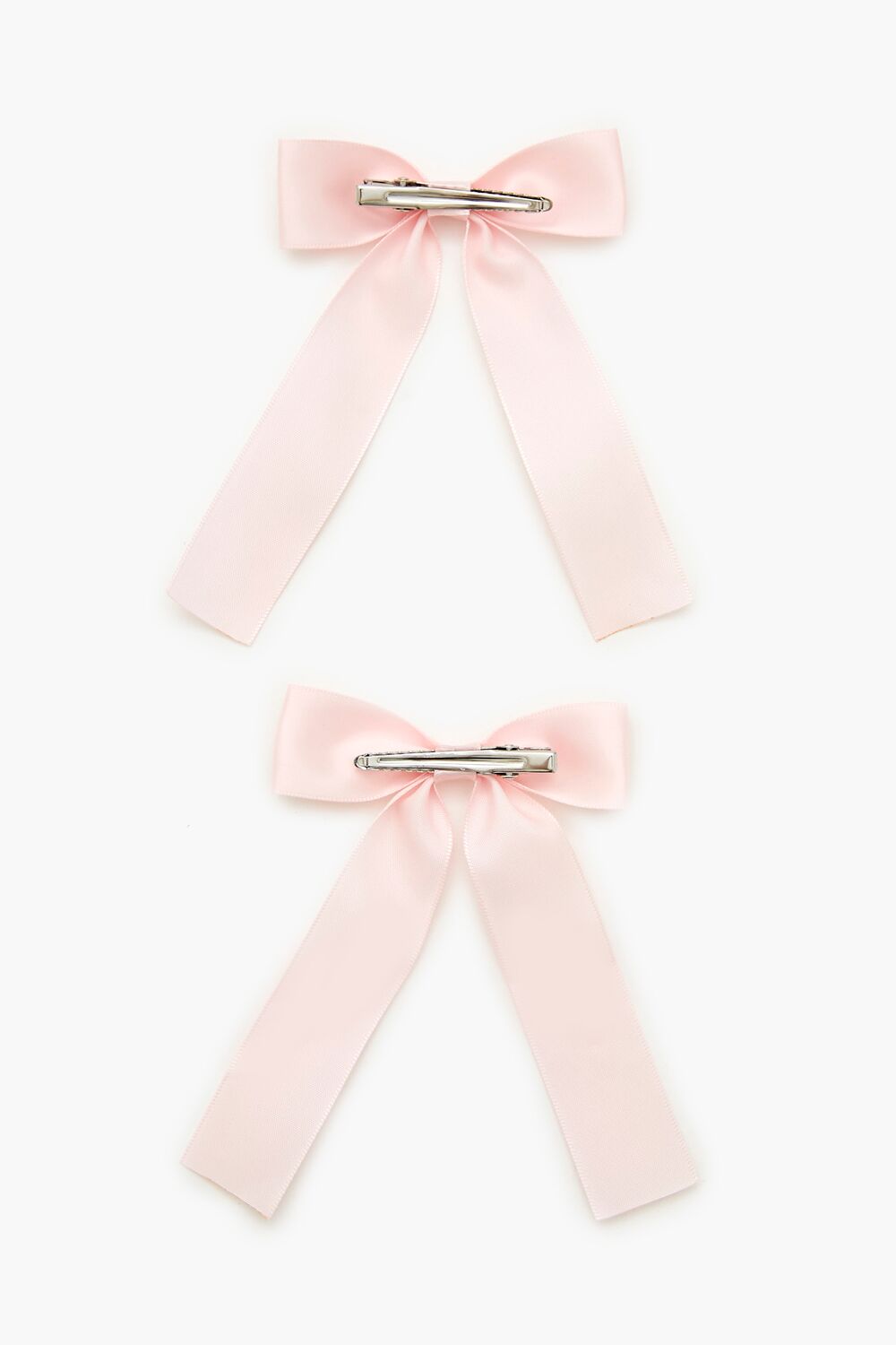 Satin Bow Gator Hair Clip Set