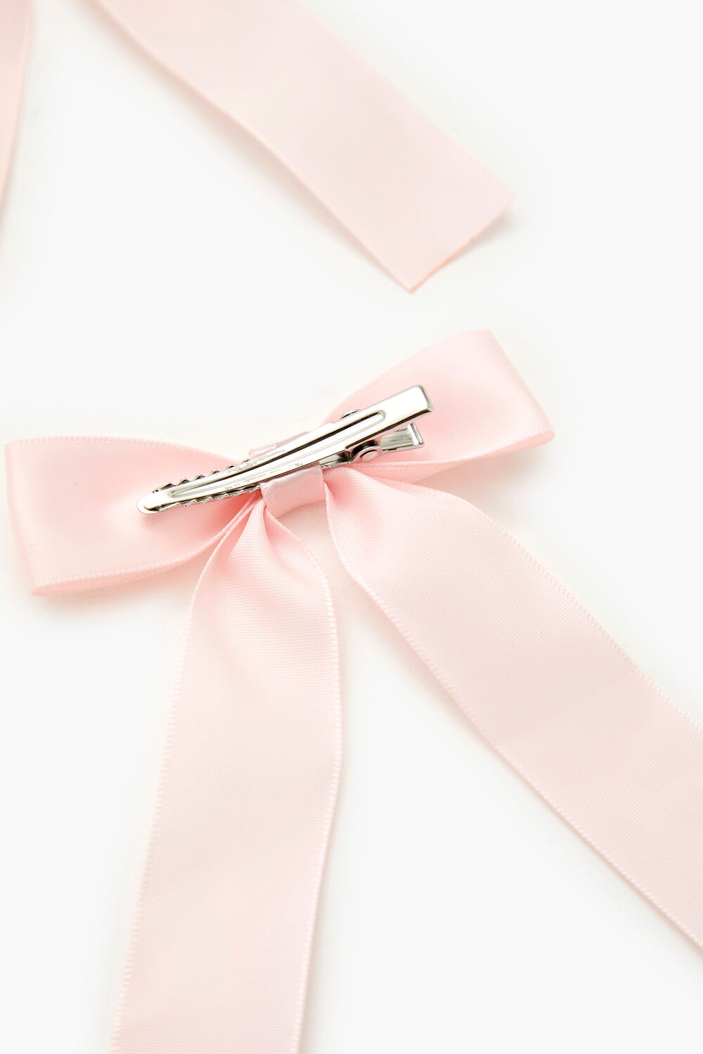 Satin Bow Gator Hair Clip Set