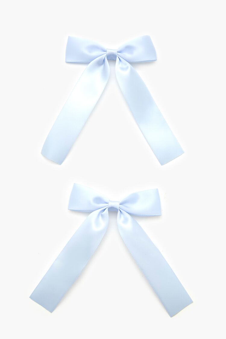 Satin Bow Gator Hair Clip Set