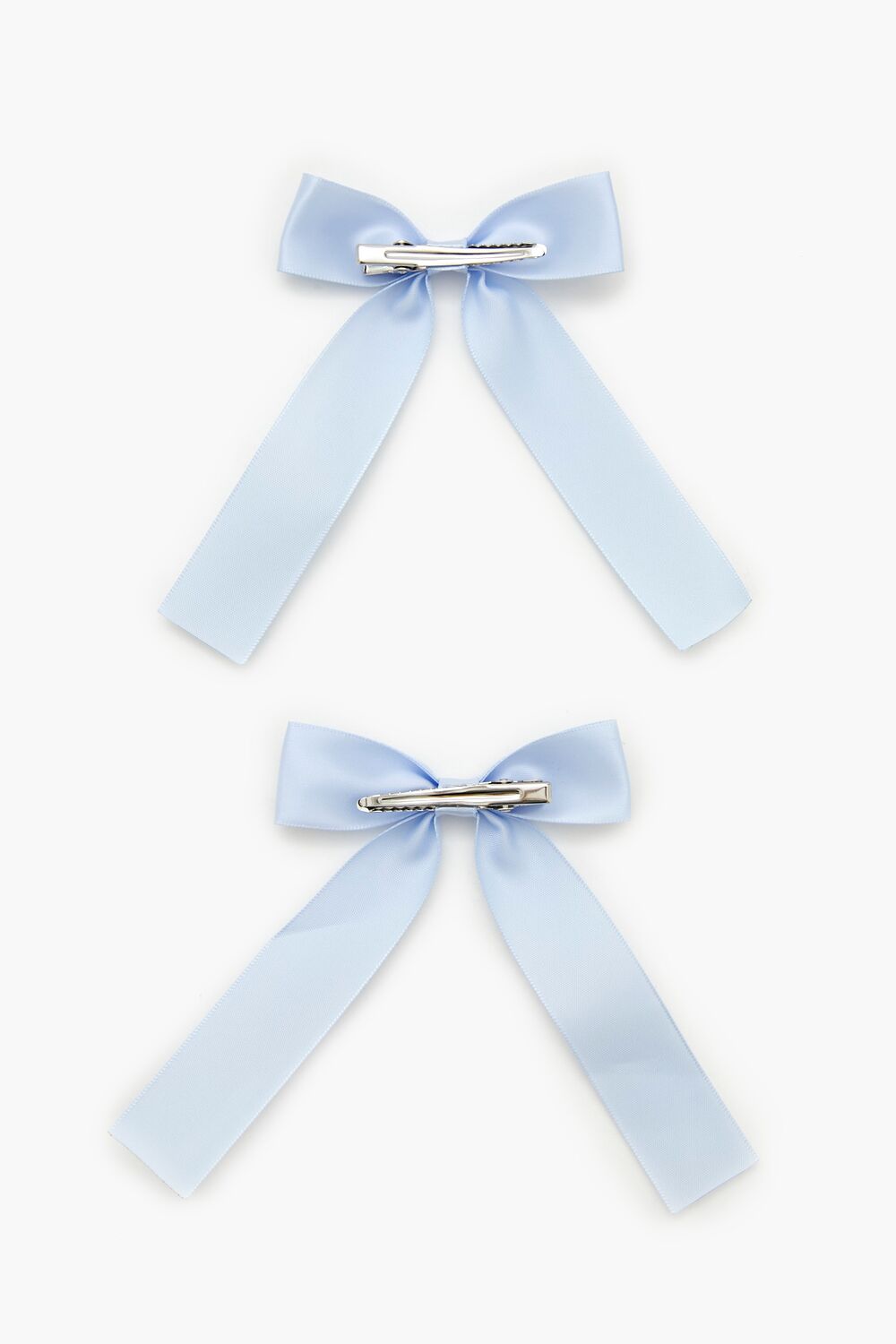 Satin Bow Gator Hair Clip Set