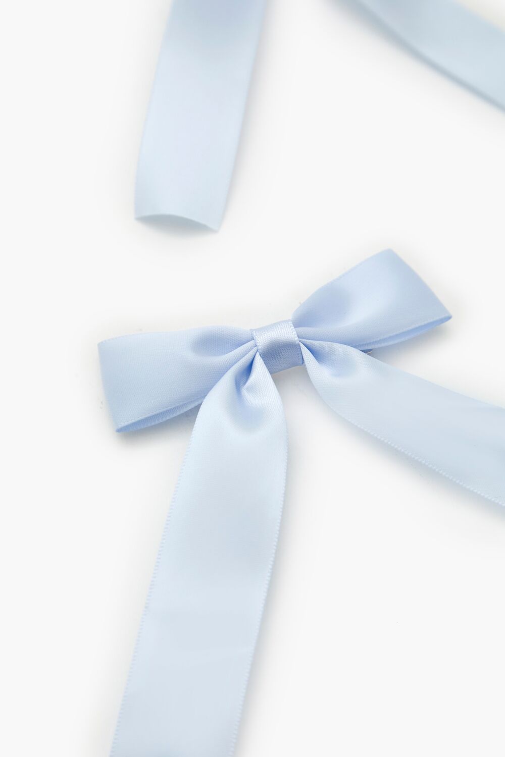 Satin Bow Gator Hair Clip Set