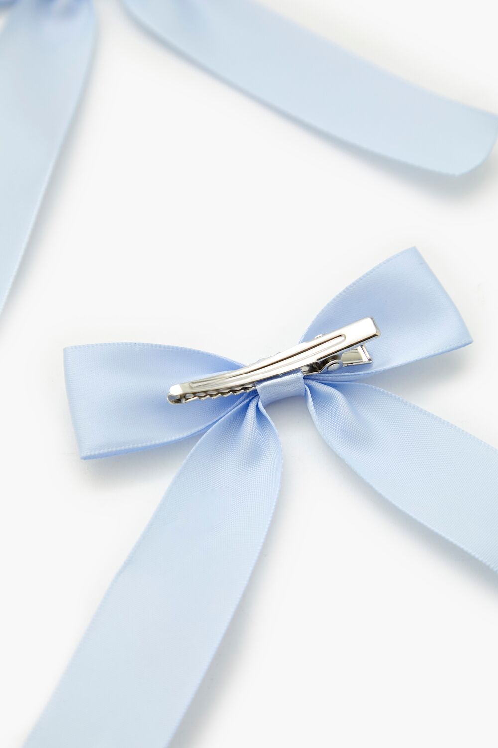 Satin Bow Gator Hair Clip Set