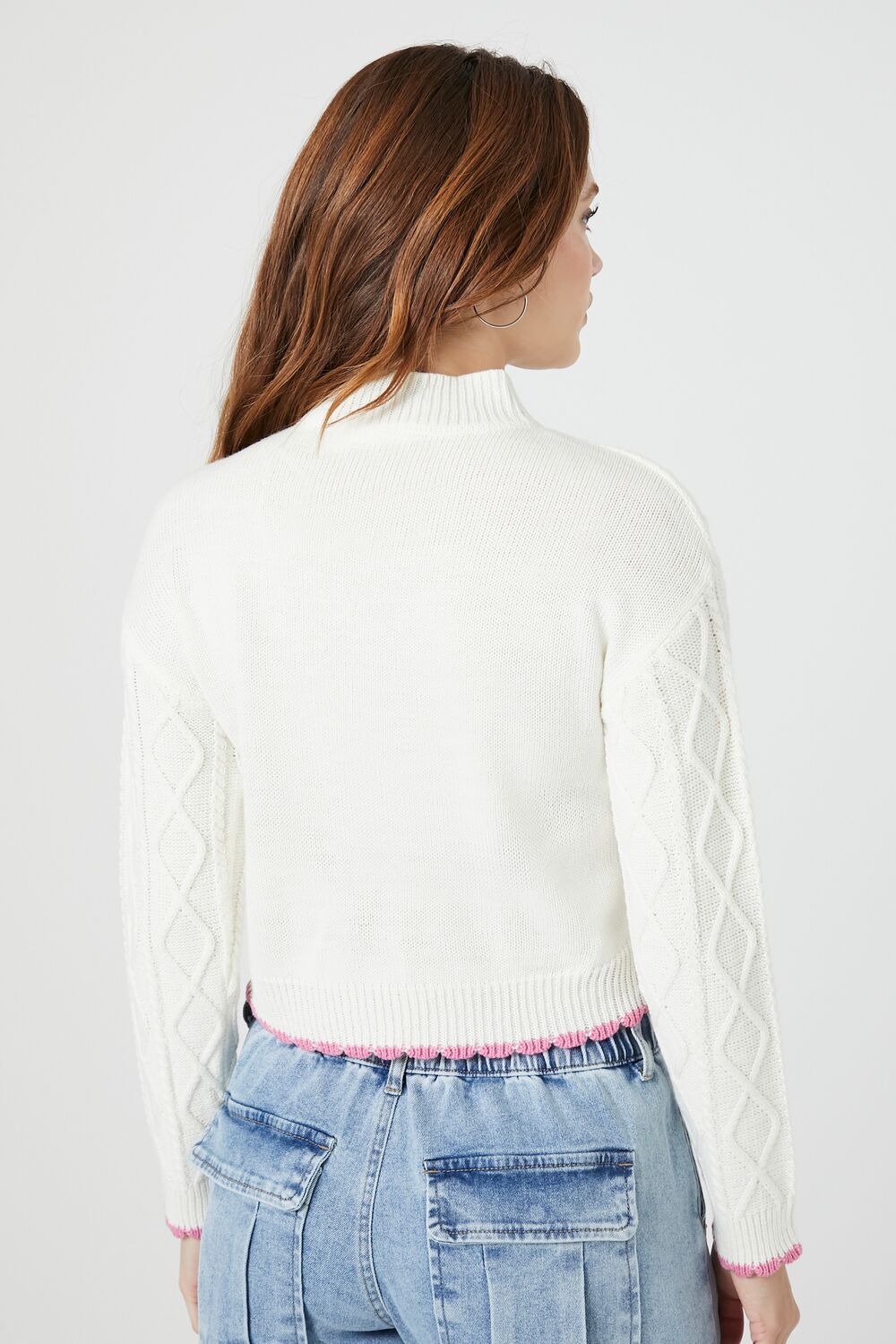 Scalloped Cable Knit Sweater