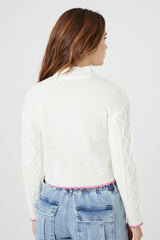 Scalloped Cable Knit Sweater