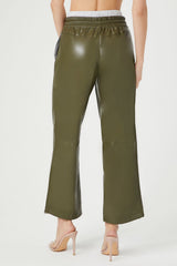 Faux Leather Drawstring Pants