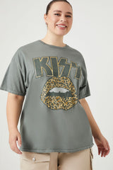 Plus Size Oversized Metallic Kiss Tee