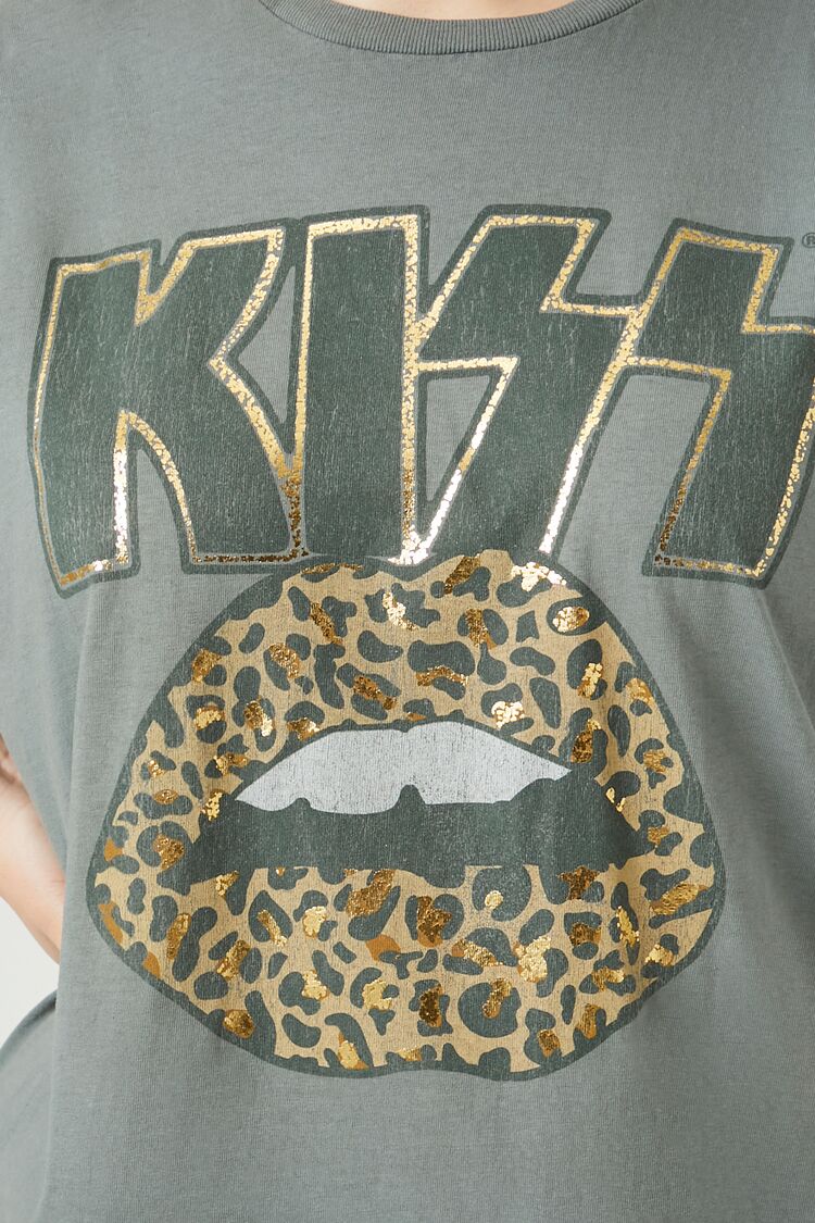 Plus Size Oversized Metallic Kiss Tee