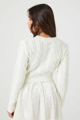 Cropped Cable Knit Sweater