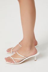 Strappy Square-Toe Stiletto Heels