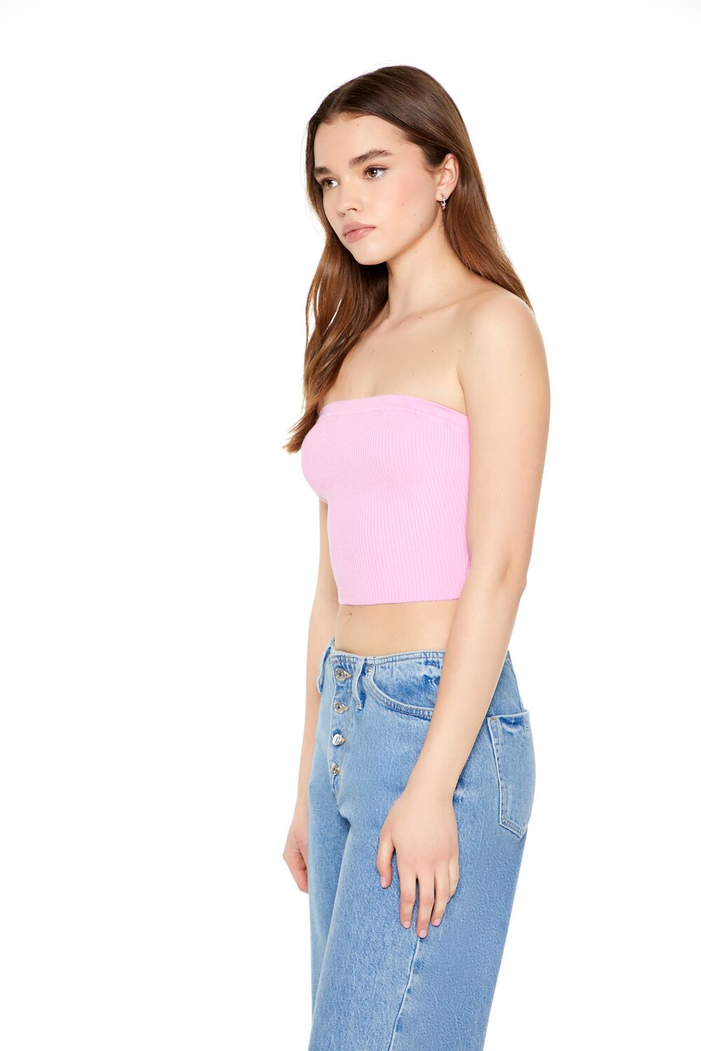Ribbed Sweater-Knit Tube Top