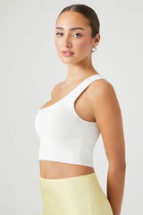 Sweater-Knit One-Shoulder Crop Top