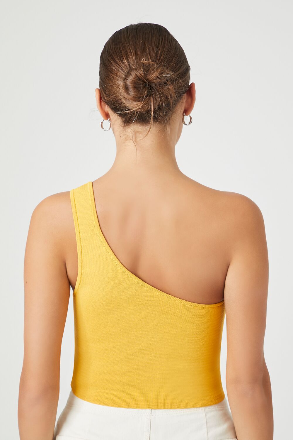Sweater-Knit One-Shoulder Crop Top
