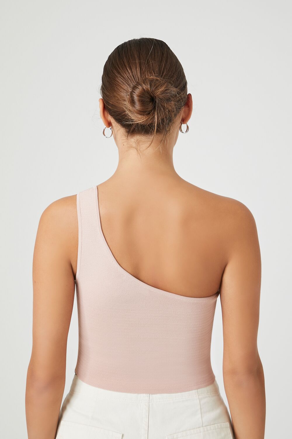 Sweater-Knit One-Shoulder Crop Top