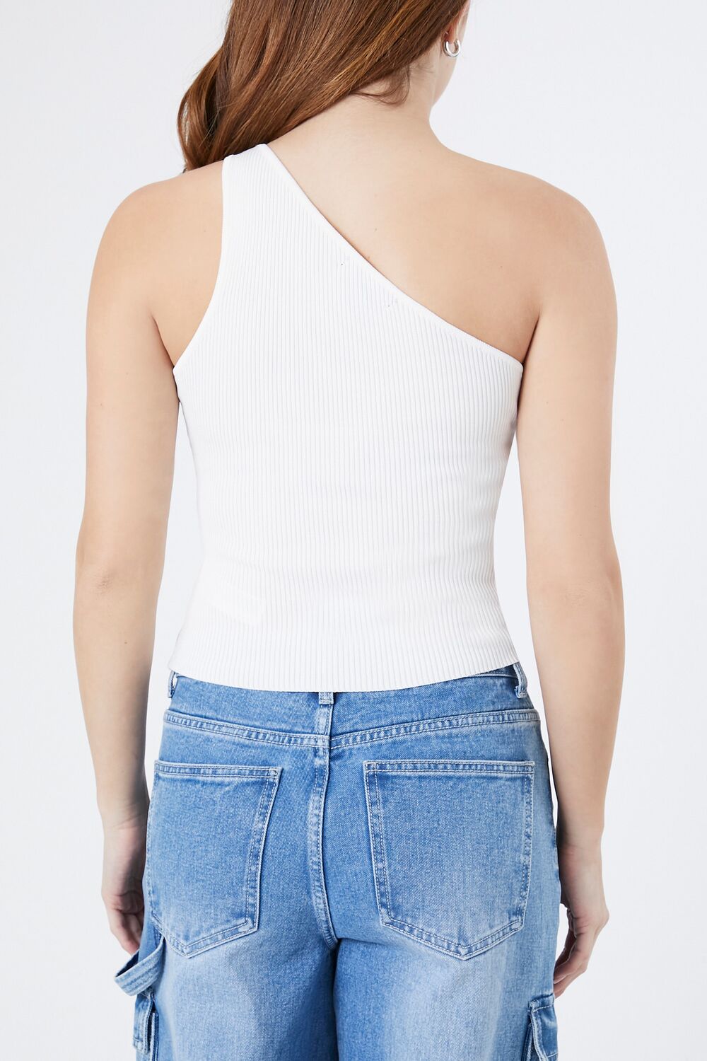 Sweater-Knit One-Shoulder Crop Top