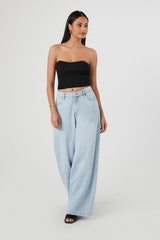 Sweater-Knit Cropped Tube Top