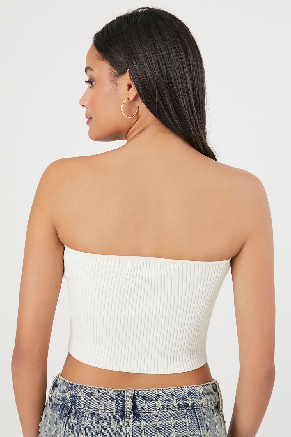 Sweater-Knit Cropped Tube Top