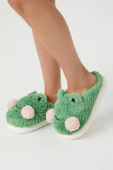 Plush Frog House Slippers
