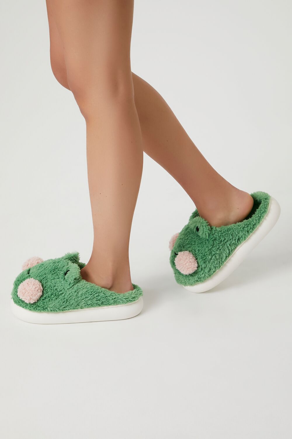 Plush Frog House Slippers