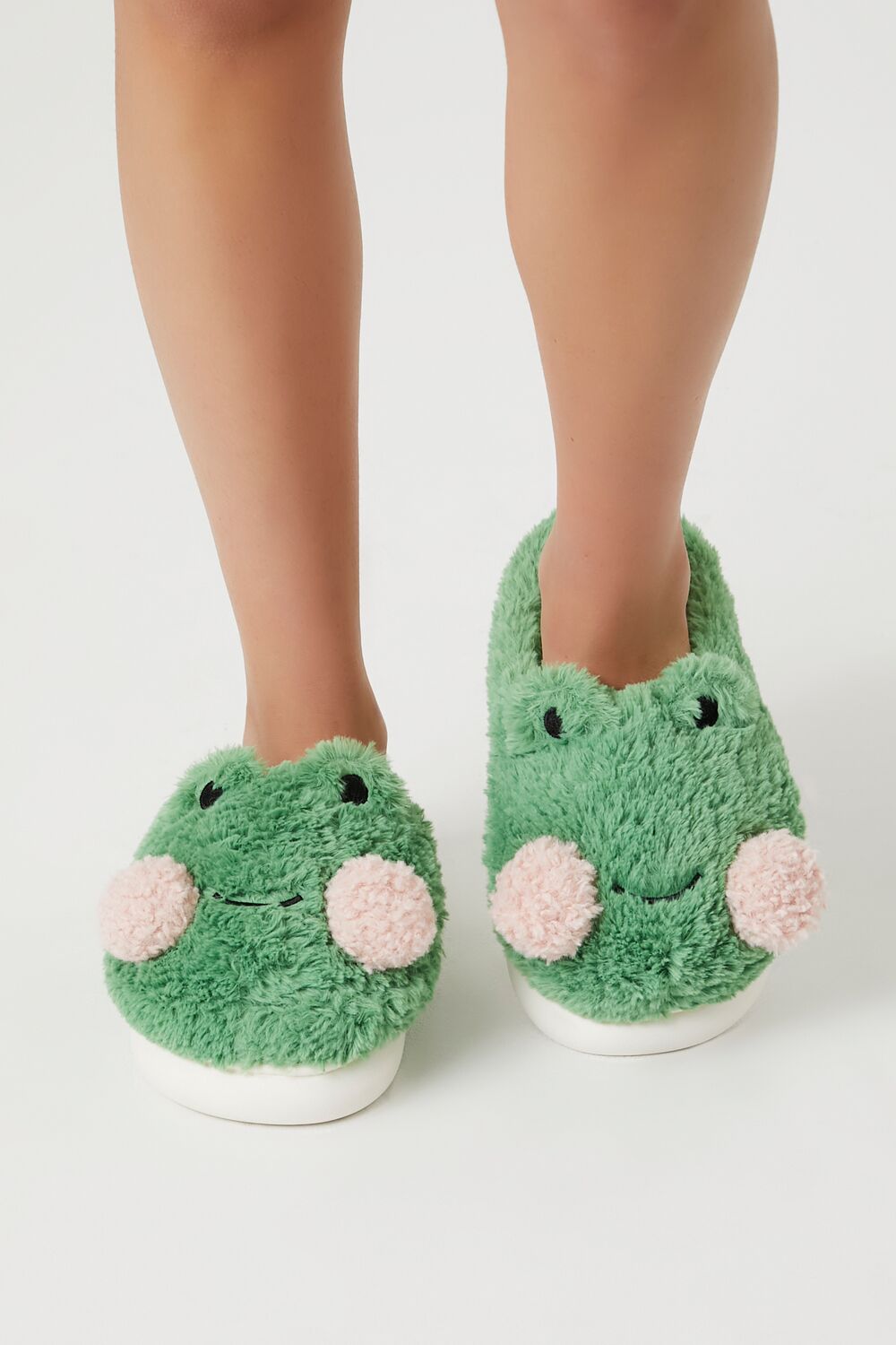 Plush Frog House Slippers