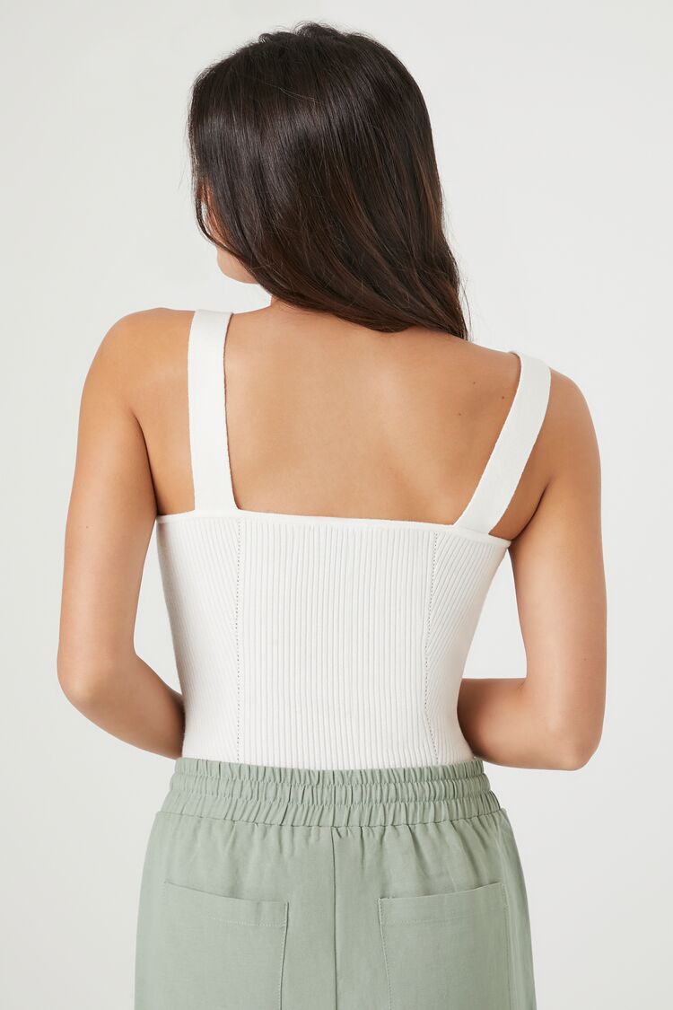 Ribbed Sweater-Knit Bodysuit