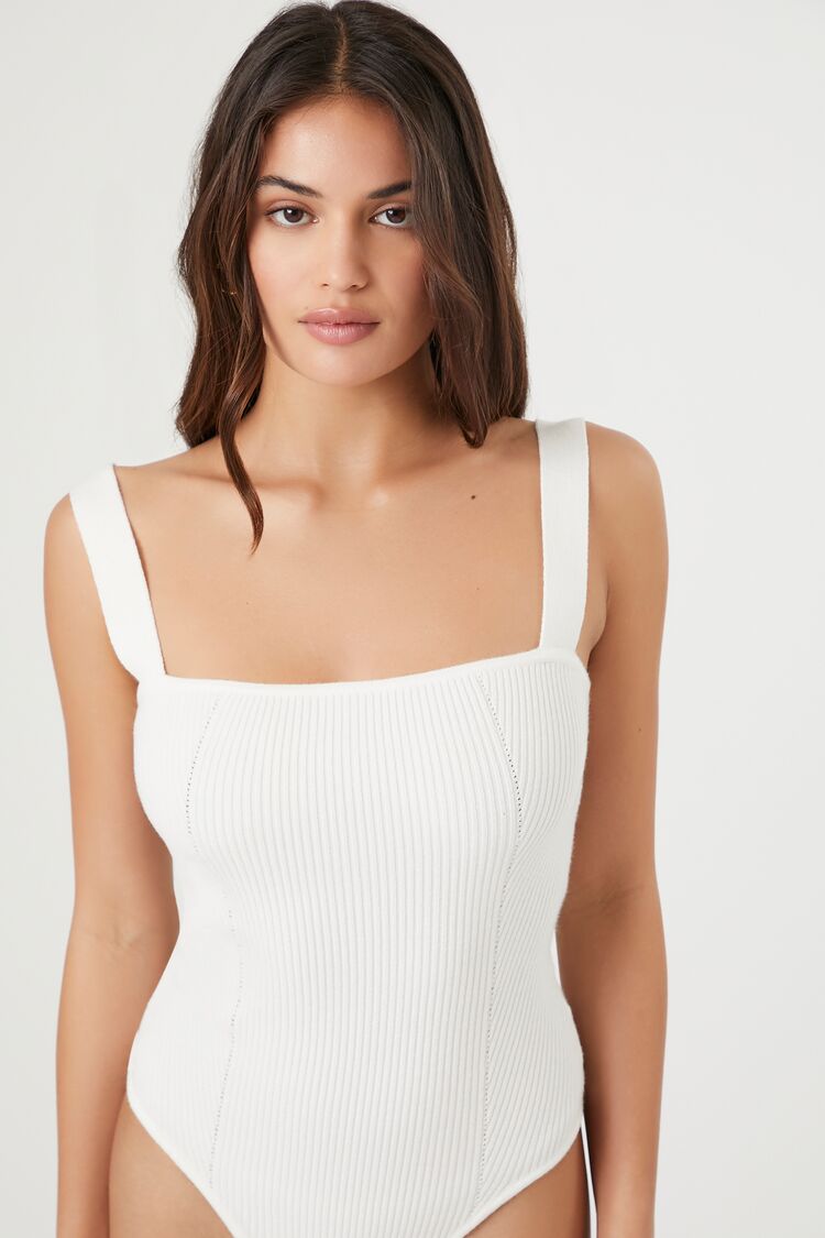 Ribbed Sweater-Knit Bodysuit