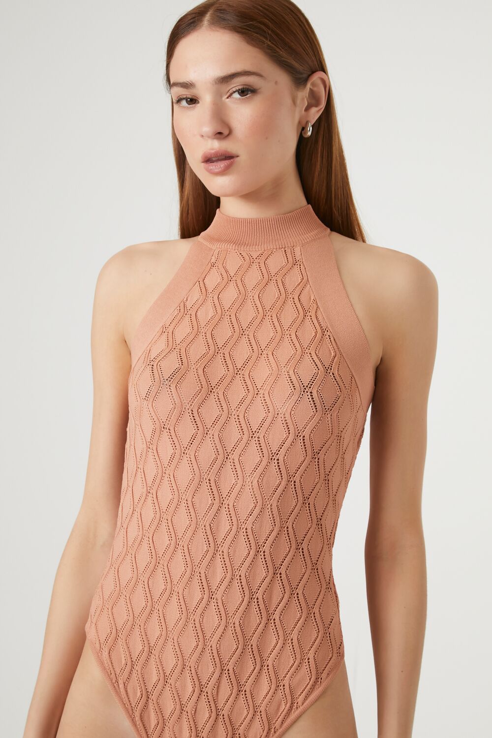 Pointelle Sweater-Knit Bodysuit