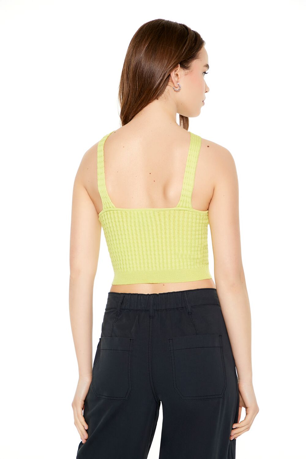 Keyhole Sweater-Knit Crop Top