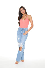 Seamless Lace-Trim Bodysuit