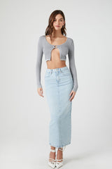 Seamless Split-Hem Crop Top
