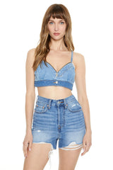 Denim Surplice Bralette
