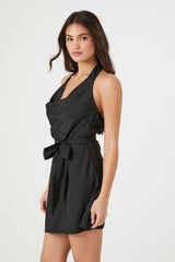 Tie-Waist Halter Mini Dress