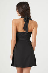 Tie-Waist Halter Mini Dress