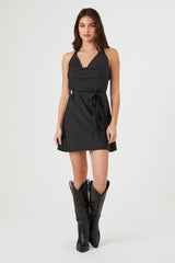 Tie-Waist Halter Mini Dress
