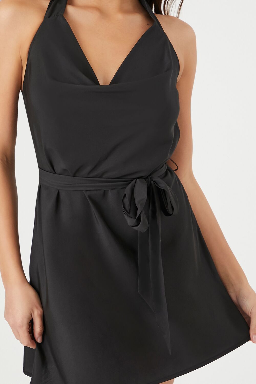 Tie-Waist Halter Mini Dress