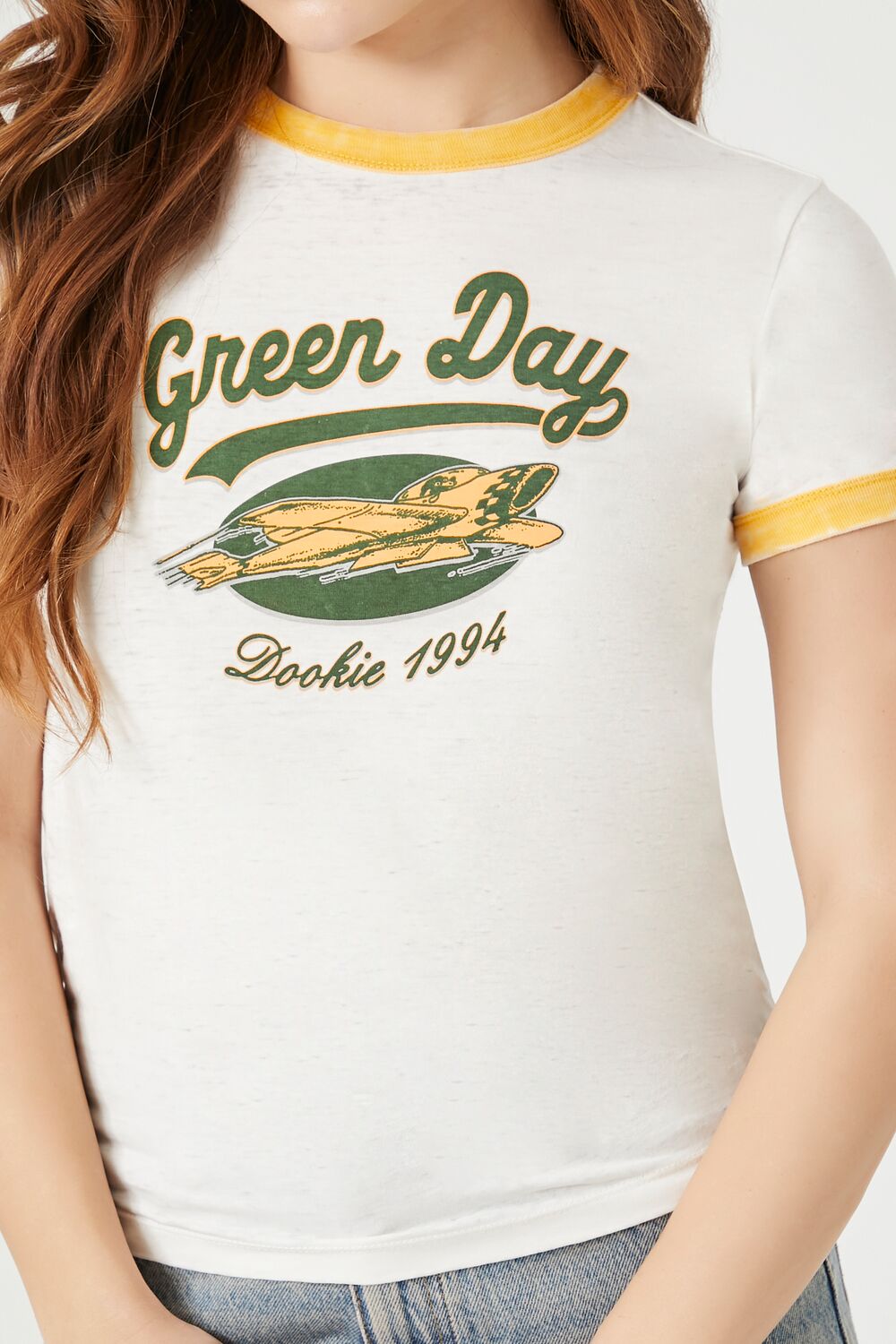 Green Day Graphic Ringer Tee