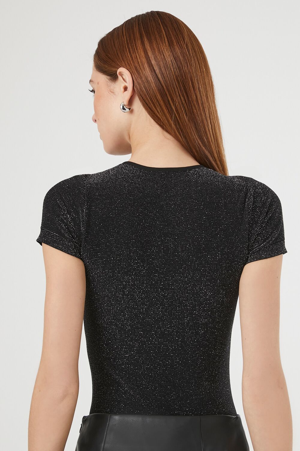 Glitter Knit Crew Tee Bodysuit