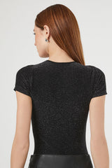 Glitter Knit Crew Tee Bodysuit
