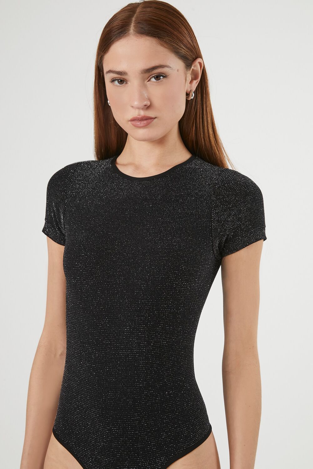 Glitter Knit Crew Tee Bodysuit