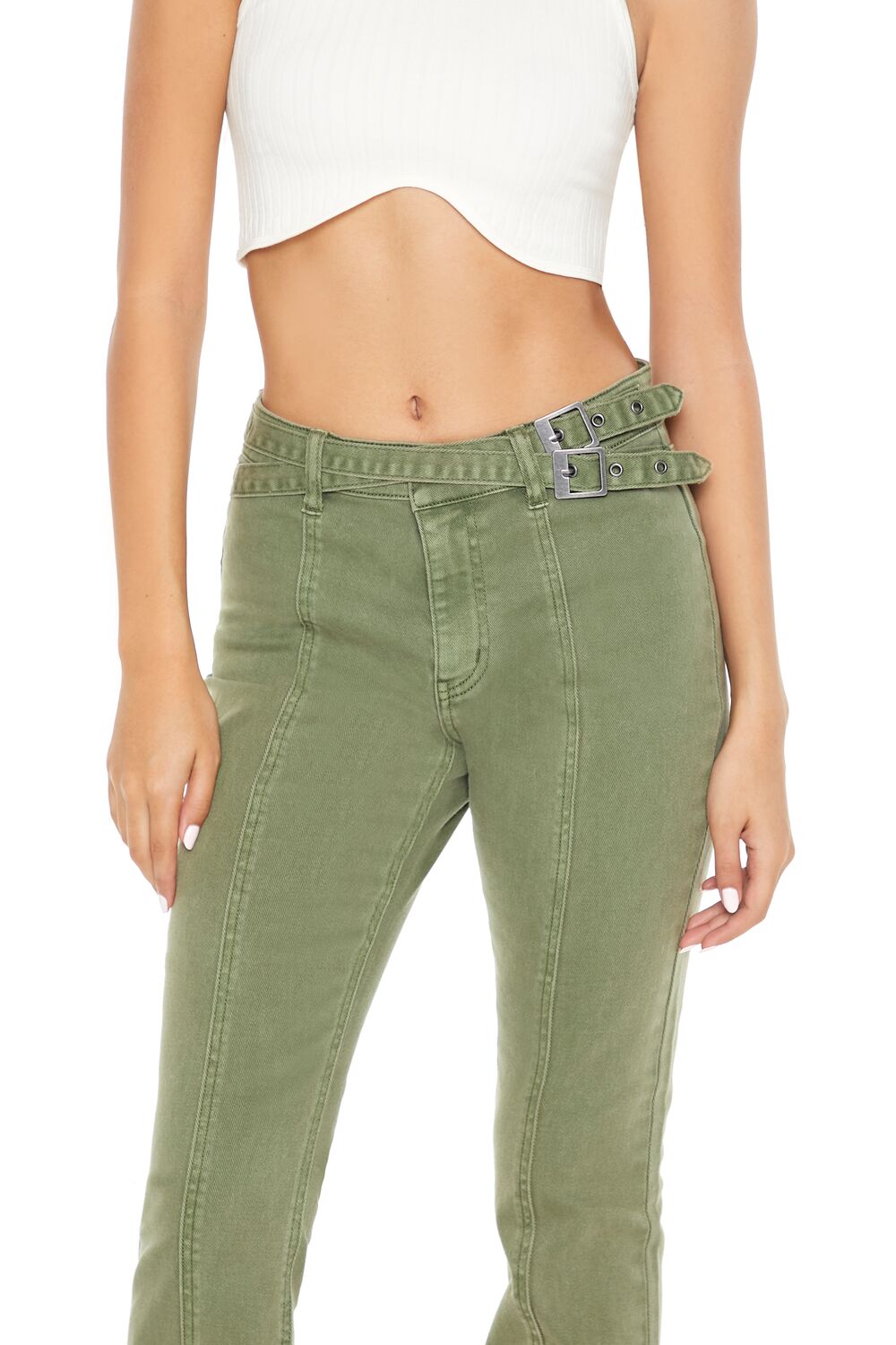 Belted Bootcut Jeans