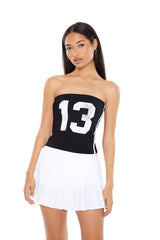 Ribbed Knit Metallic 13 Tube Top