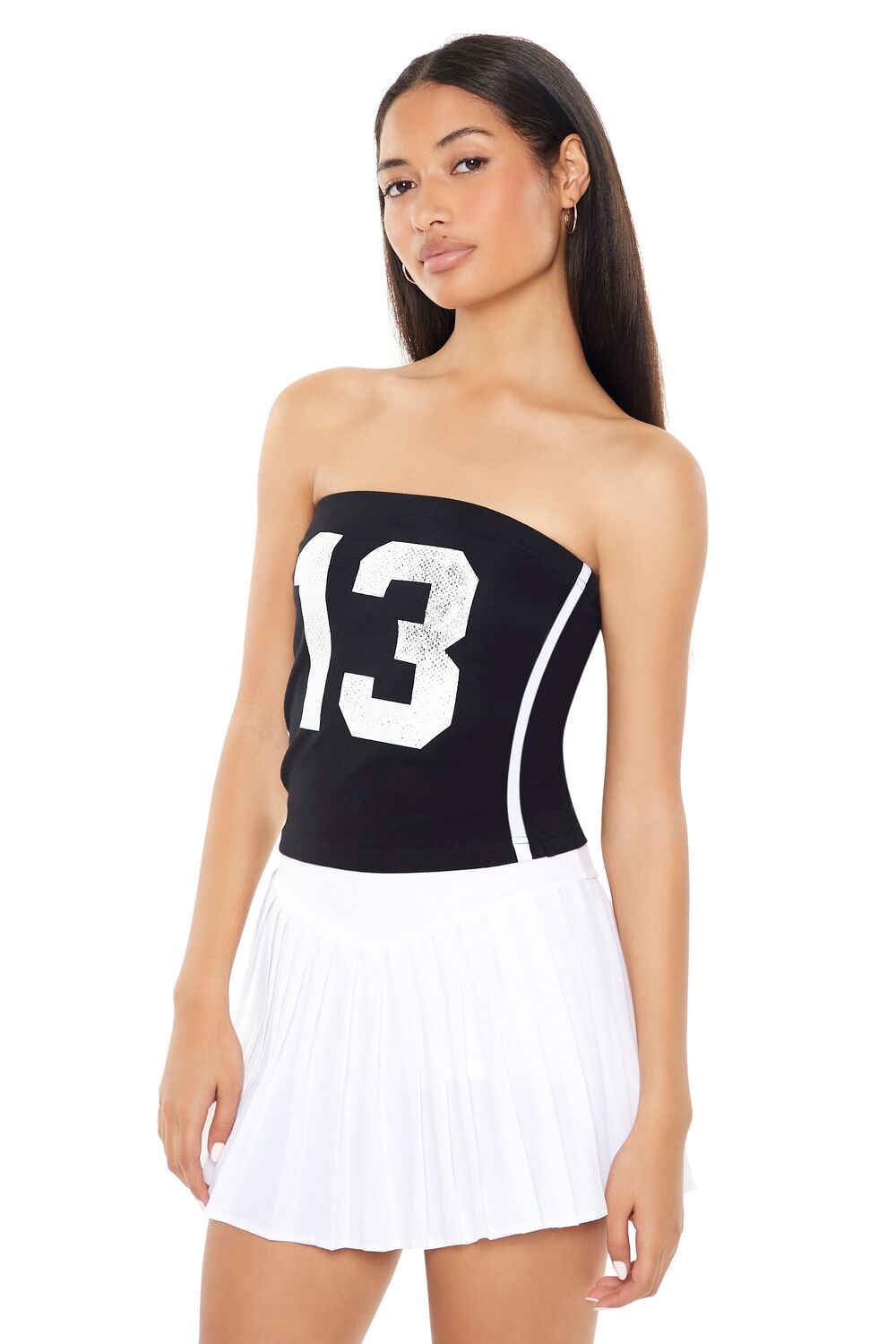 Ribbed Knit Metallic 13 Tube Top