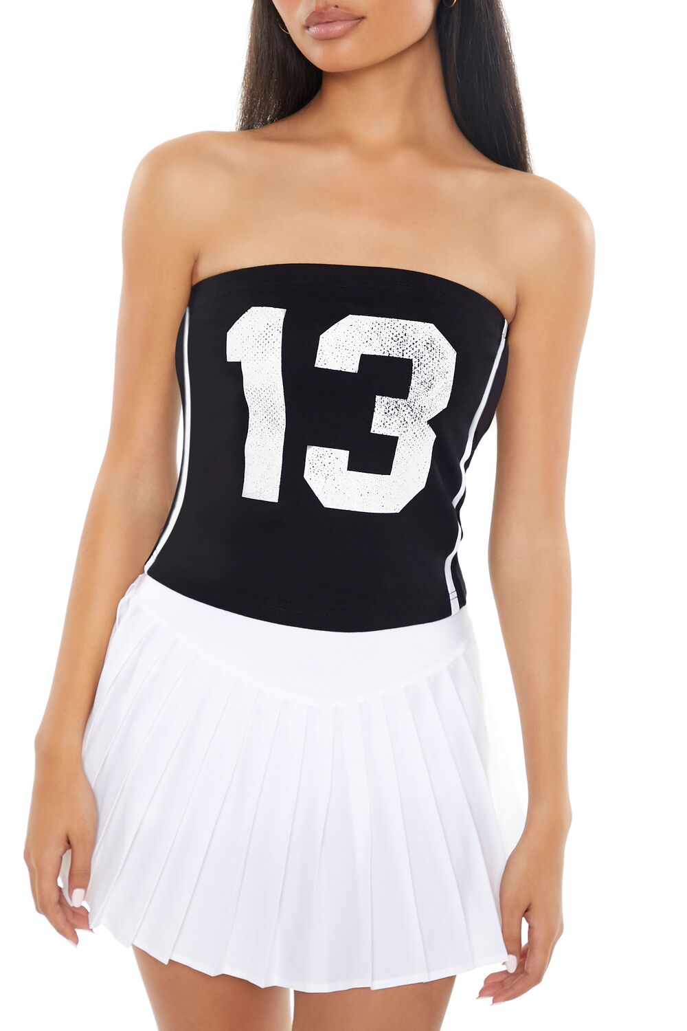 Ribbed Knit Metallic 13 Tube Top