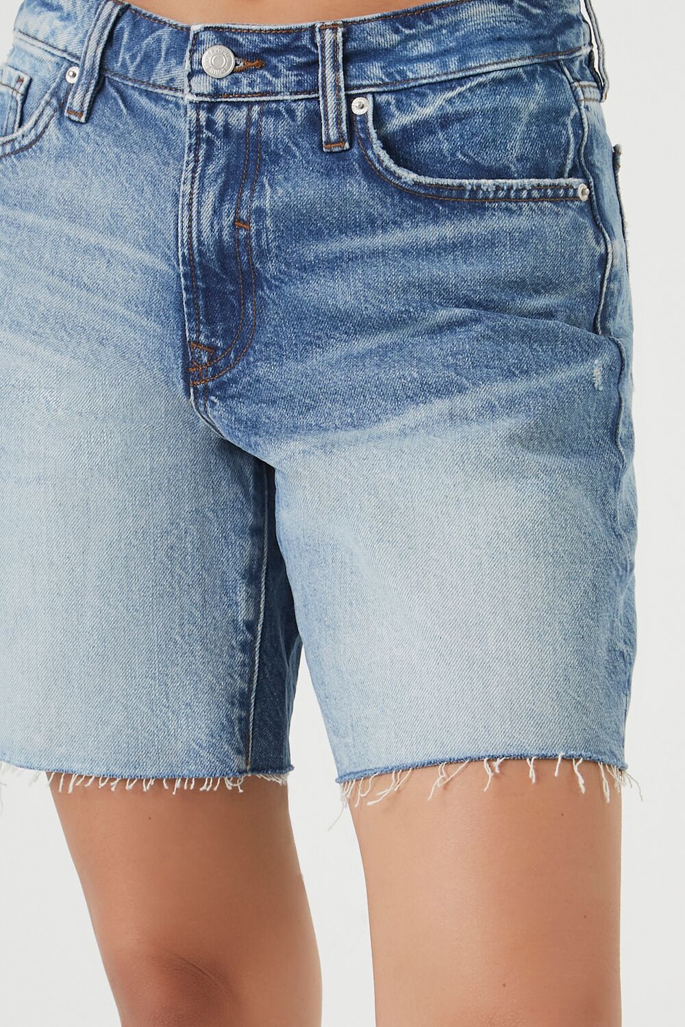 Distressed Denim Bermuda Shorts