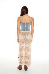 Striped Crochet Maxi Skirt