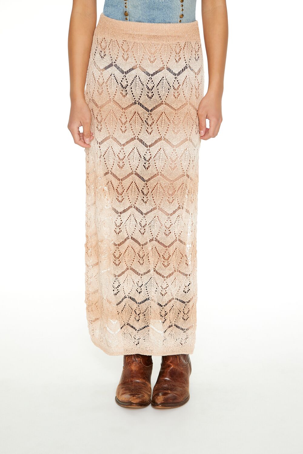 Striped Crochet Maxi Skirt