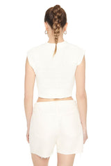 Cropped Cable Knit Sweater Vest